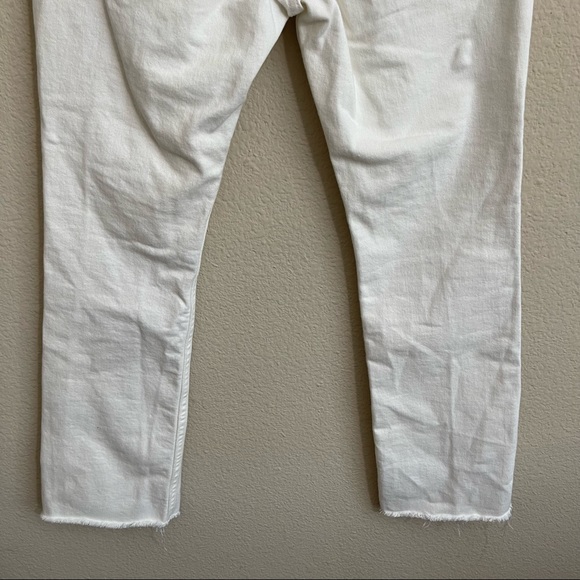 Everlane The Kick Crop Jean High Rise Raw Hem Bone White 24 Regular - Picture 12 of 13